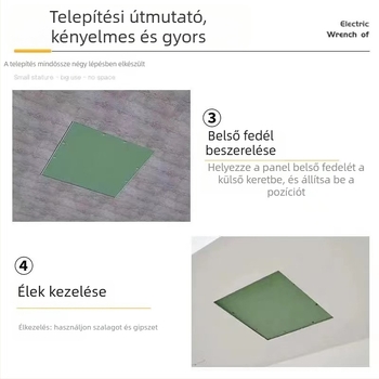 Rejtett hozzáférési panel gipszkarton mennyezethez, alumíniumötvözetből