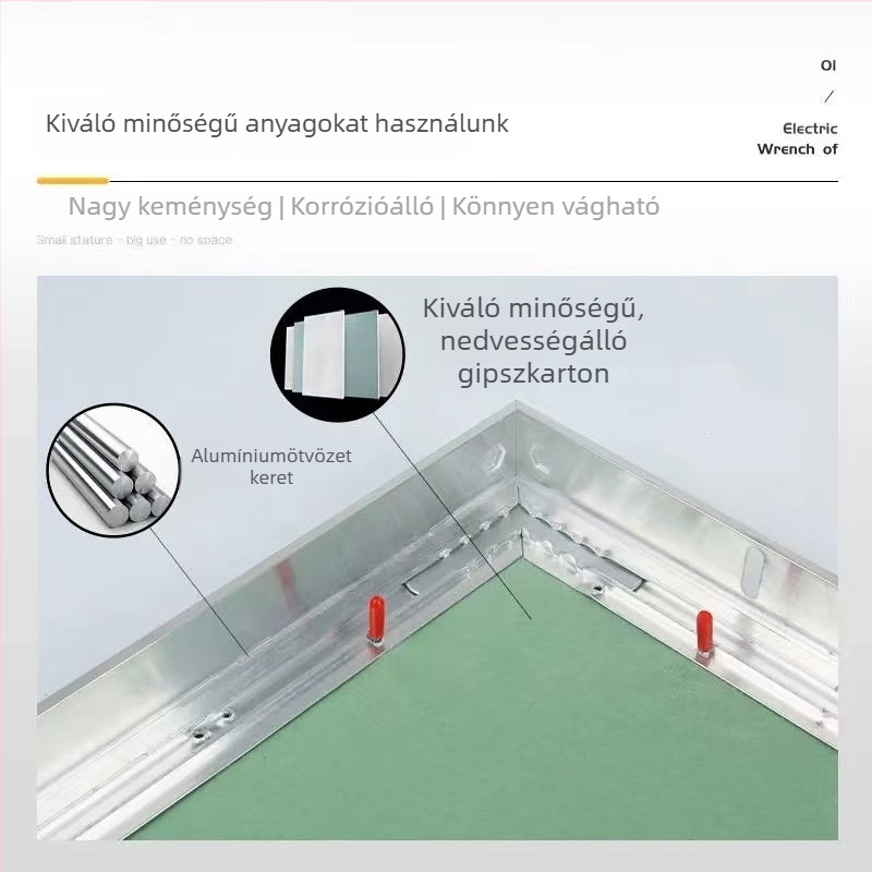 Rejtett hozzáférési panel gipszkarton mennyezethez, alumíniumötvözetből