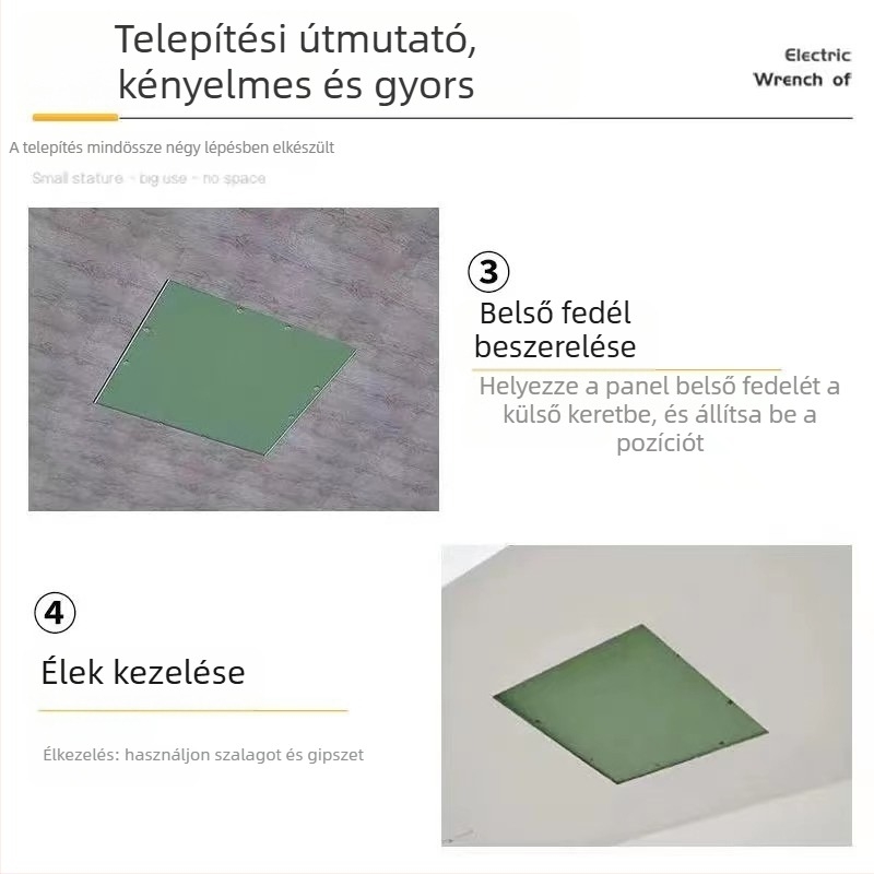 Rejtett hozzáférési panel gipszkarton mennyezethez, alumíniumötvözetből