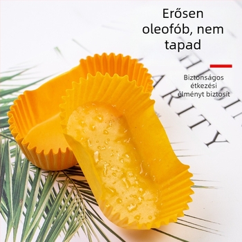 Egyszer használható téglalap alakú hajóformájú papírtálca, ovális, 36 torta- és 21 muffinformával, olajálló bevonattal a sütéshez