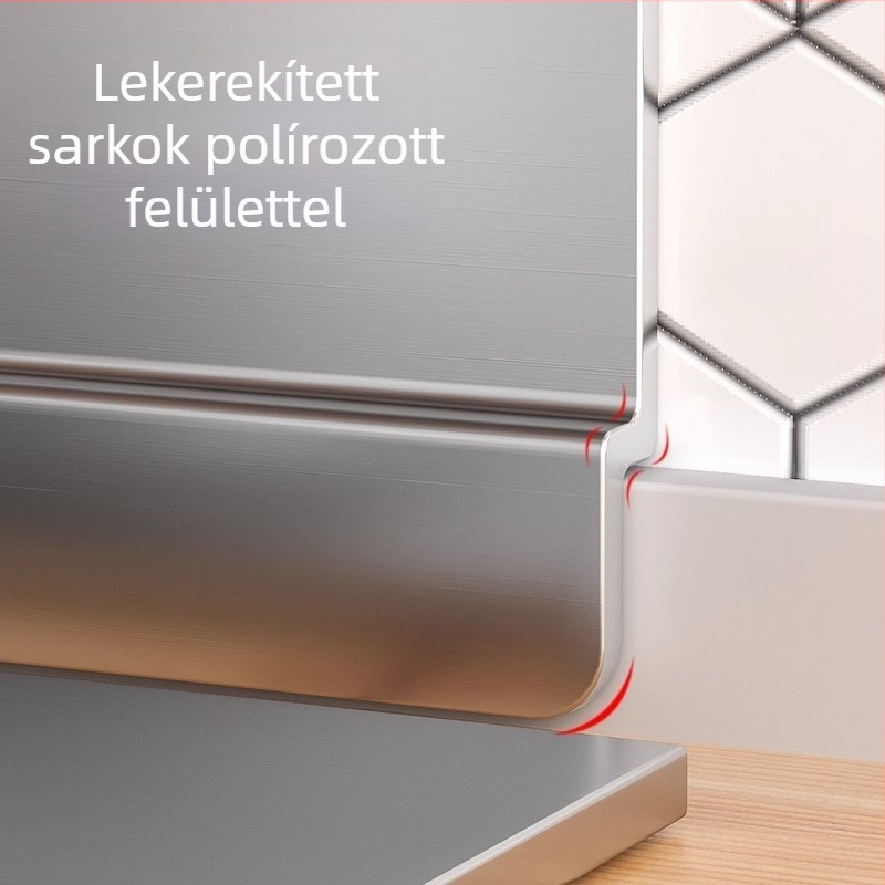 Konyhai rozsdamentes acél olajfröccsenés elleni védőfal – falmatrica a konyhába, tűzálló és magas hőmérséklet-álló, könnyen tisztítható.