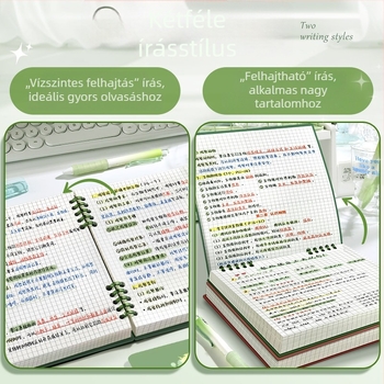 Új, stílusos füzet retro négyzetrácsos mintával, leválasztható lapokkal, PP borítóval, középiskolásoknak