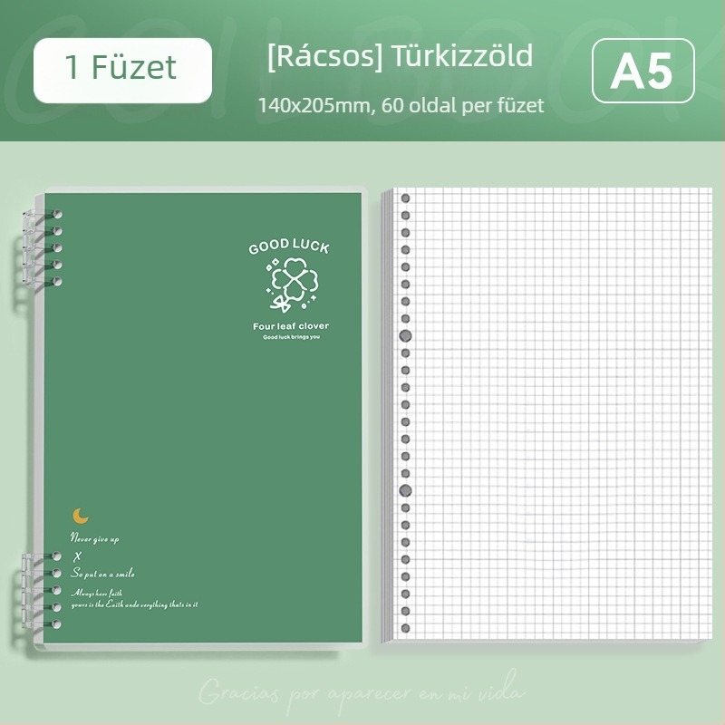 Kivehető B5-ös méretű notesz, egyszerű és elegáns egyetemistáknak és középiskolásoknak