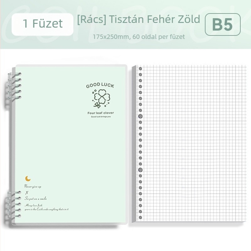 Kivehető B5-ös méretű notesz, egyszerű és elegáns egyetemistáknak és középiskolásoknak