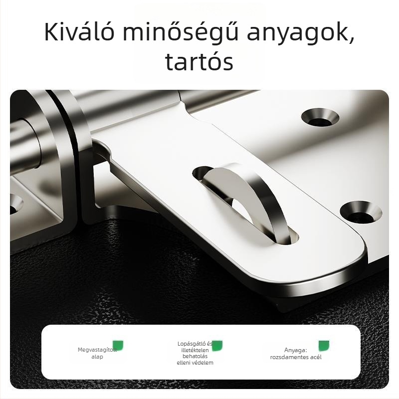 Fúrás nélküli rozsdamentes acél ajtózár fa ajtókhoz, felületre szerelhető, hagyományos stílus