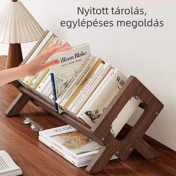 Asztali, tömörfából készült tároló és könyvespolc, nagy kapacitású könyves rendező, otthoni tanuláshoz és olvasáshoz, diákok könyveinek tárolása