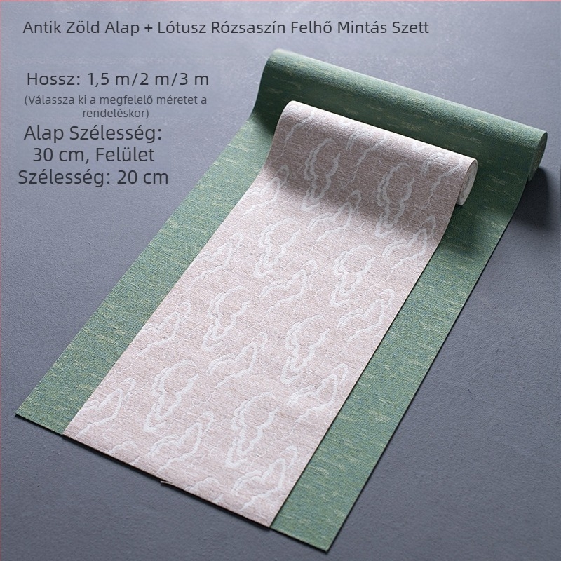 Kínai stílusú elegáns lenvászon rostból készült vízálló teás alátét, dupla rétegű készlet, pamut-lin anyagú asztalterítő