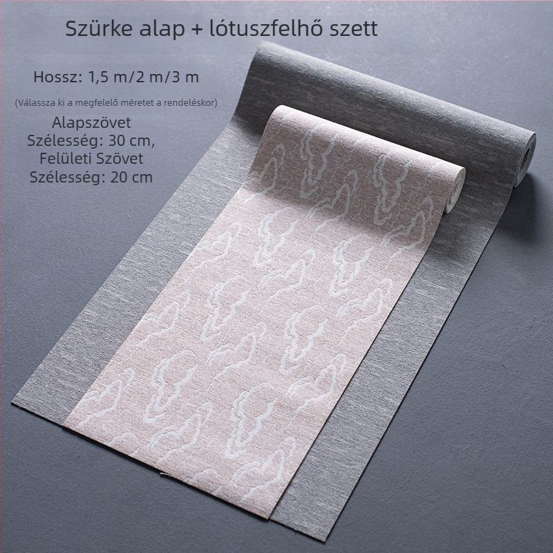 Kínai stílusú elegáns lenvászon rostból készült vízálló teás alátét, dupla rétegű készlet, pamut-lin anyagú asztalterítő