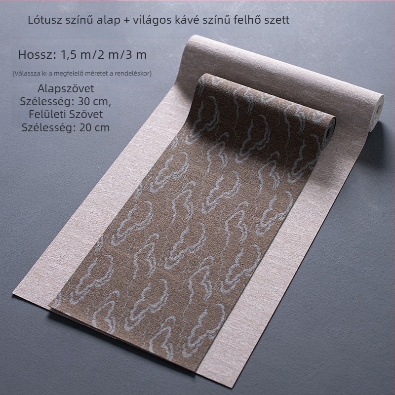 Kínai stílusú elegáns lenvászon rostból készült vízálló teás alátét, dupla rétegű készlet, pamut-lin anyagú asztalterítő
