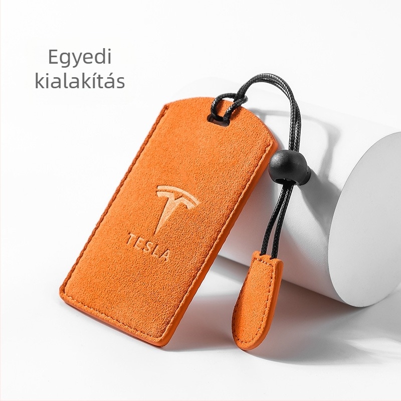 Tesla Model S/X/3/Y kulcstartó tok velúr anyagból