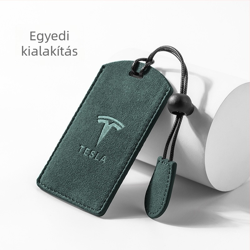 Tesla Model S/X/3/Y kulcstartó tok velúr anyagból