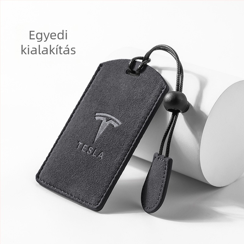 Tesla Model S/X/3/Y kulcstartó tok velúr anyagból