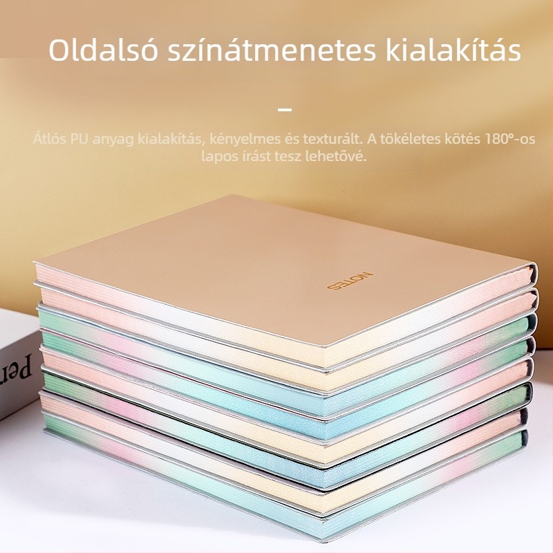 Morandi színű A5 jegyzetfüzet bőrszerű textúrával, diákoknak, elegáns tanulmányi napló
