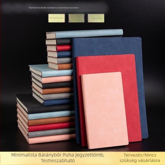 A5/B5 üzleti notesz mesterséges bőrrel, konferenciákhoz, egyszerű kialakítás, testreszabható logó