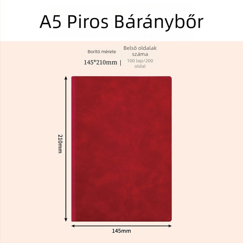 A5/B5 üzleti notesz mesterséges bőrrel, konferenciákhoz, egyszerű kialakítás, testreszabható logó