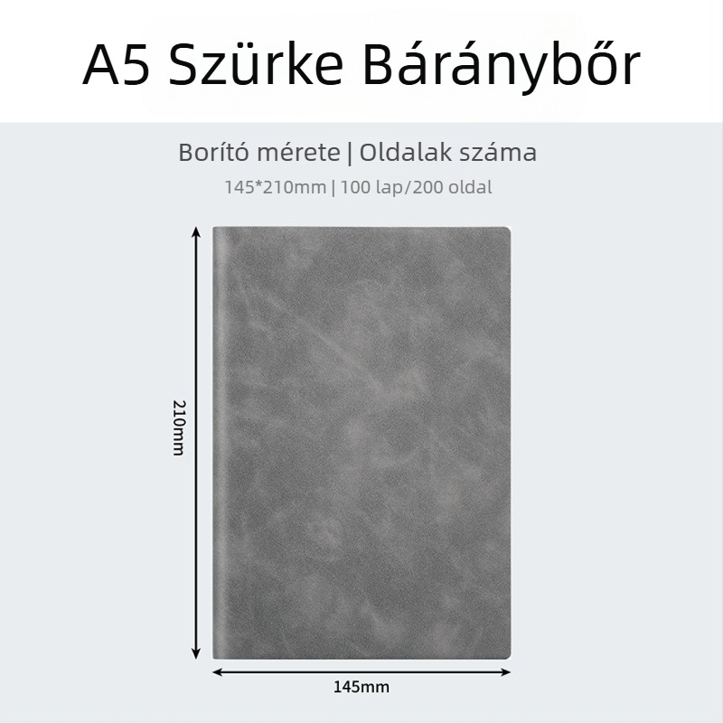 A5/B5 üzleti notesz mesterséges bőrrel, konferenciákhoz, egyszerű kialakítás, testreszabható logó
