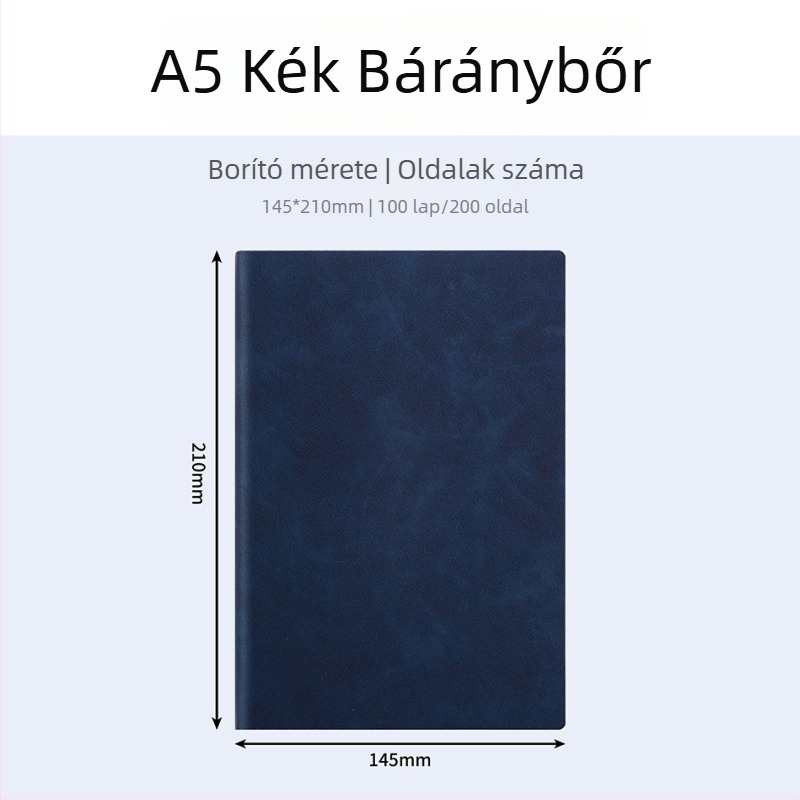 A5/B5 üzleti notesz mesterséges bőrrel, konferenciákhoz, egyszerű kialakítás, testreszabható logó
