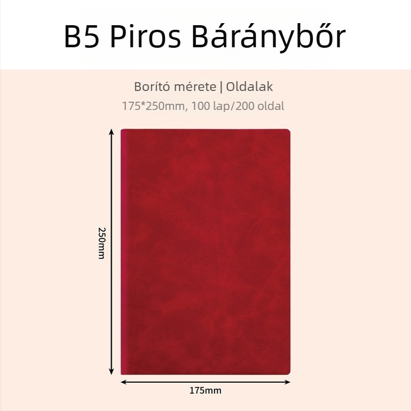 A5/B5 üzleti notesz mesterséges bőrrel, konferenciákhoz, egyszerű kialakítás, testreszabható logó