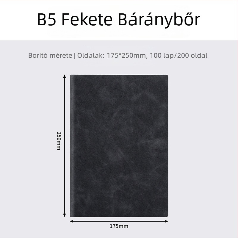 A5/B5 üzleti notesz mesterséges bőrrel, konferenciákhoz, egyszerű kialakítás, testreszabható logó