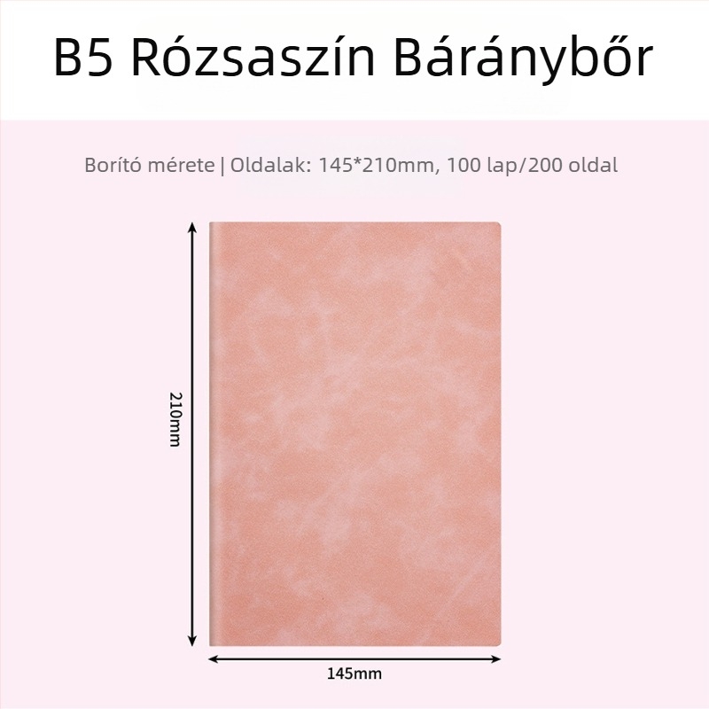 A5/B5 üzleti notesz mesterséges bőrrel, konferenciákhoz, egyszerű kialakítás, testreszabható logó