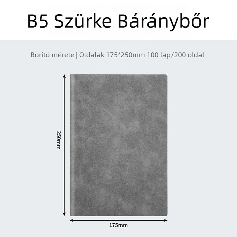 A5/B5 üzleti notesz mesterséges bőrrel, konferenciákhoz, egyszerű kialakítás, testreszabható logó