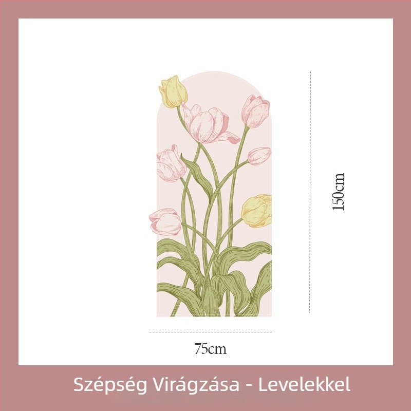 Virágos falmatrica-sorozat – öntapadós, különleges formájú falmatricák hálószoba és nappali számára