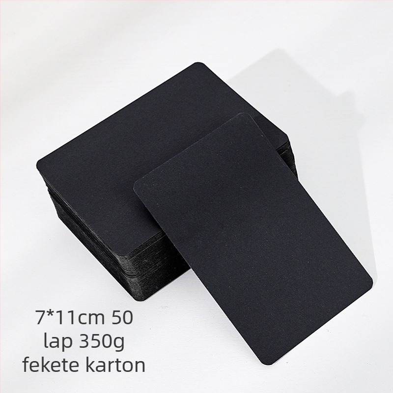 Üres, kézzel festett üdvözlőlap, kis karton, keménykarton, fekete karton, üzenet, aláírás, szó kártya