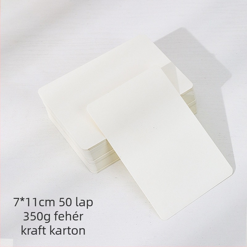 Üres, kézzel festett üdvözlőlap, kis karton, keménykarton, fekete karton, üzenet, aláírás, szó kártya
