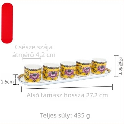 Guoshun zománcos sárga készlet: lótusz víz pohár, Szent Grál, Buddha előtti gyümölcs felajánlási tál, gyümölcs adománytál, tömjénégő