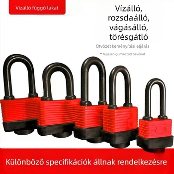 Gumi bevonatú rozsdamentes acél lakat, vízálló, lopás elleni, kültéri használatra, megfelelő parkolóhelyekhez és ajtókhoz.