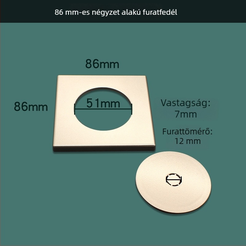 Dekoratív falnyílásfedél, négyzet alakú fedél TV- és klímakábelekhez