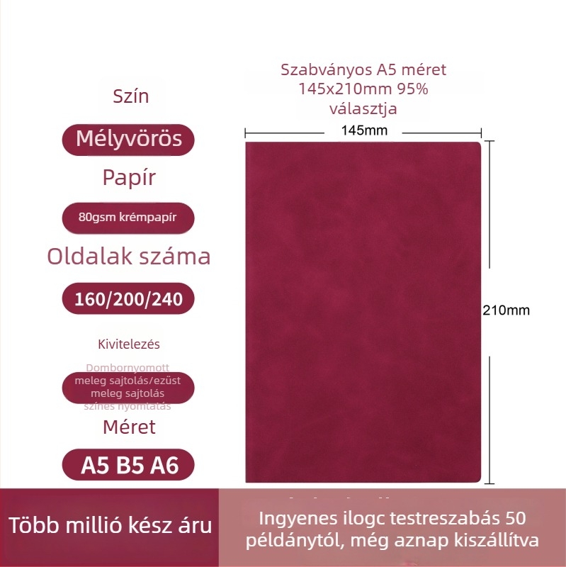 Egyedi logóval ellátott jegyzetfüzetek ajándékcsomagban, üzleti iroda jegyzet, vastagabb, hordozható
