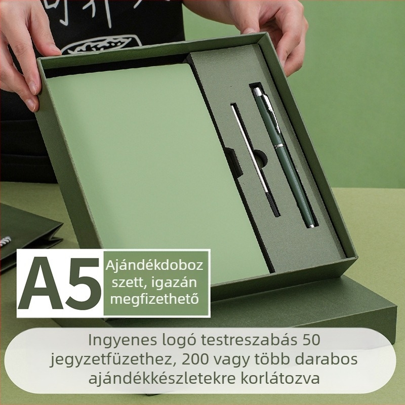 Egyedi logóval ellátott jegyzetfüzetek ajándékcsomagban, üzleti iroda jegyzet, vastagabb, hordozható