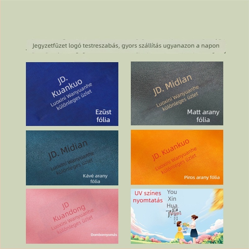 Egyedi logóval ellátott jegyzetfüzetek ajándékcsomagban, üzleti iroda jegyzet, vastagabb, hordozható