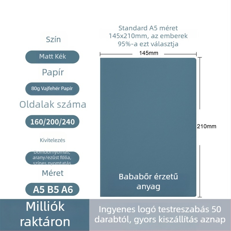 Egyedi logóval ellátott jegyzetfüzetek ajándékcsomagban, üzleti iroda jegyzet, vastagabb, hordozható