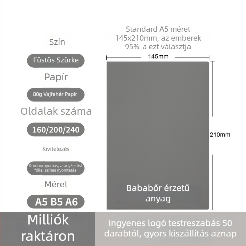 Egyedi logóval ellátott jegyzetfüzetek ajándékcsomagban, üzleti iroda jegyzet, vastagabb, hordozható