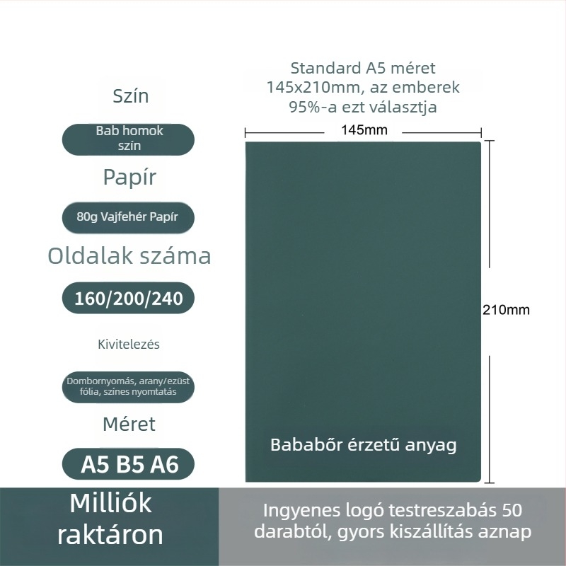 Egyedi logóval ellátott jegyzetfüzetek ajándékcsomagban, üzleti iroda jegyzet, vastagabb, hordozható