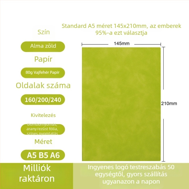 Egyedi logóval ellátott jegyzetfüzetek ajándékcsomagban, üzleti iroda jegyzet, vastagabb, hordozható