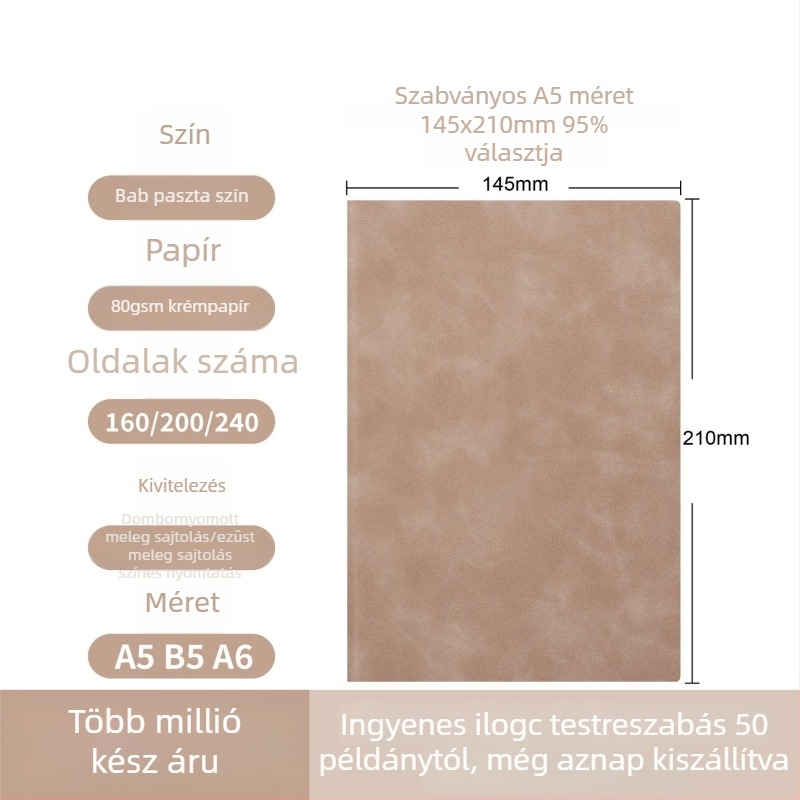 Egyedi logóval ellátott jegyzetfüzetek ajándékcsomagban, üzleti iroda jegyzet, vastagabb, hordozható