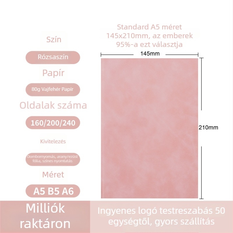 Egyedi logóval ellátott jegyzetfüzetek ajándékcsomagban, üzleti iroda jegyzet, vastagabb, hordozható