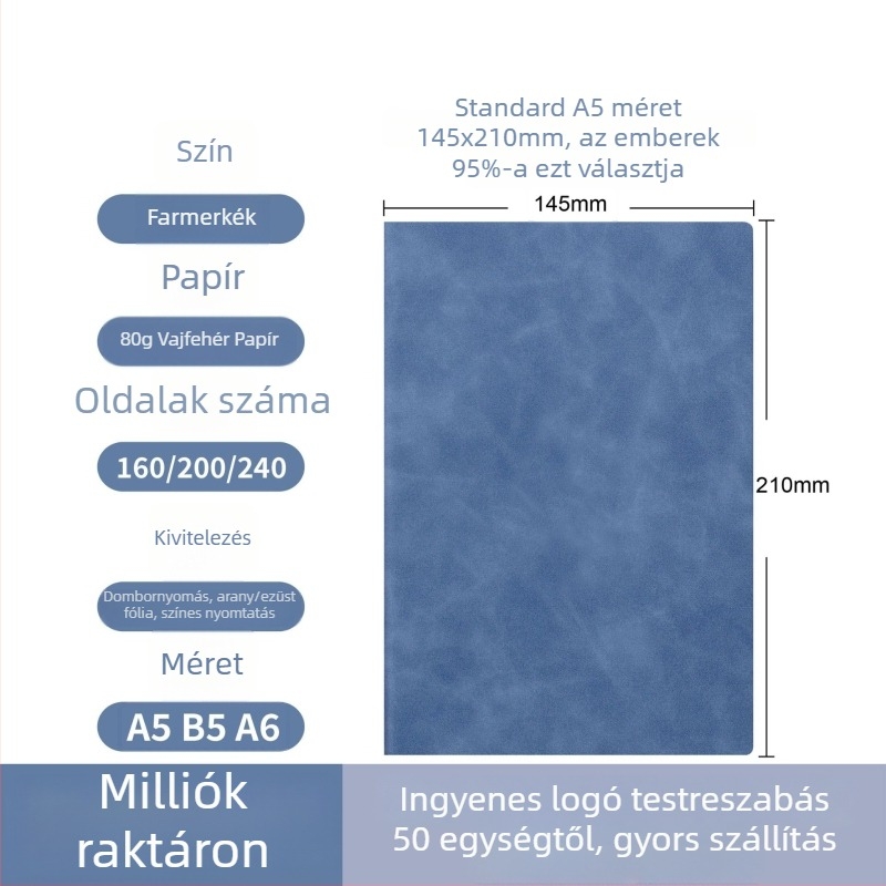Egyedi logóval ellátott jegyzetfüzetek ajándékcsomagban, üzleti iroda jegyzet, vastagabb, hordozható
