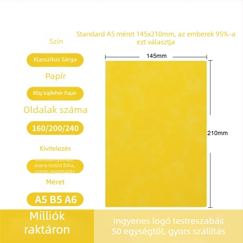 Egyedi logóval ellátott jegyzetfüzetek ajándékcsomagban, üzleti iroda jegyzet, vastagabb, hordozható