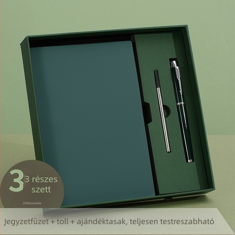 Egyedi logóval ellátott jegyzetfüzetek ajándékcsomagban, üzleti iroda jegyzet, vastagabb, hordozható