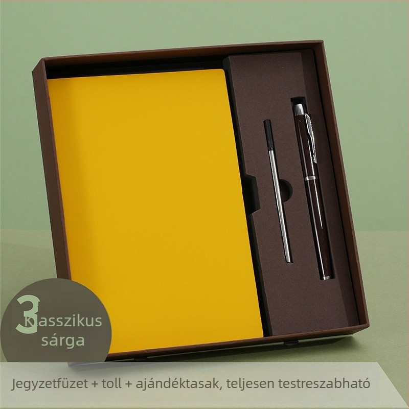 Egyedi logóval ellátott jegyzetfüzetek ajándékcsomagban, üzleti iroda jegyzet, vastagabb, hordozható