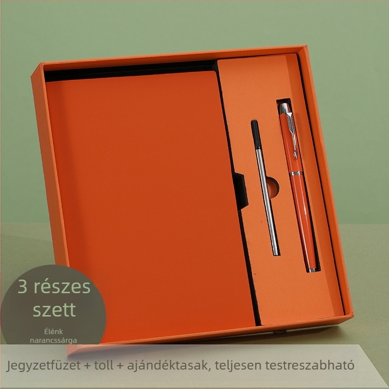 Egyedi logóval ellátott jegyzetfüzetek ajándékcsomagban, üzleti iroda jegyzet, vastagabb, hordozható
