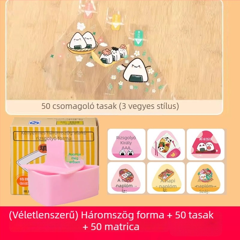 Nagy háromszög alakú onigiri forma – japán Bento stílusú rizsprés készlet