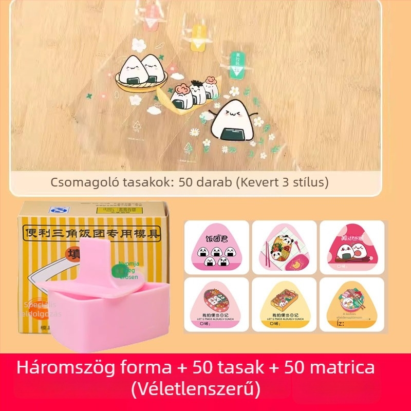 Nagy háromszög alakú onigiri forma – japán Bento stílusú rizsprés készlet
