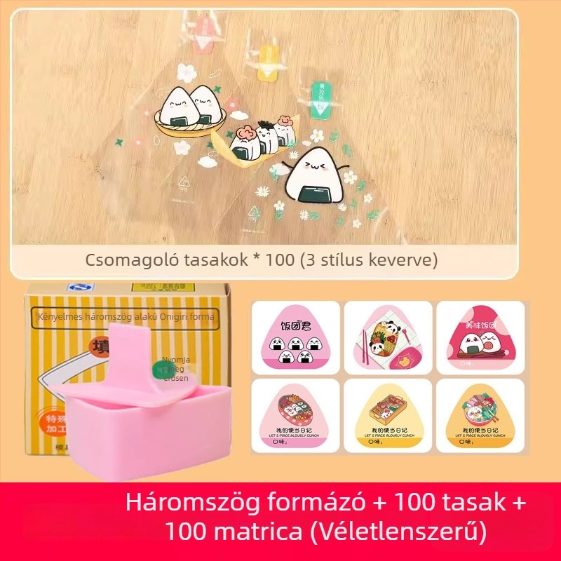Nagy háromszög alakú onigiri forma – japán Bento stílusú rizsprés készlet