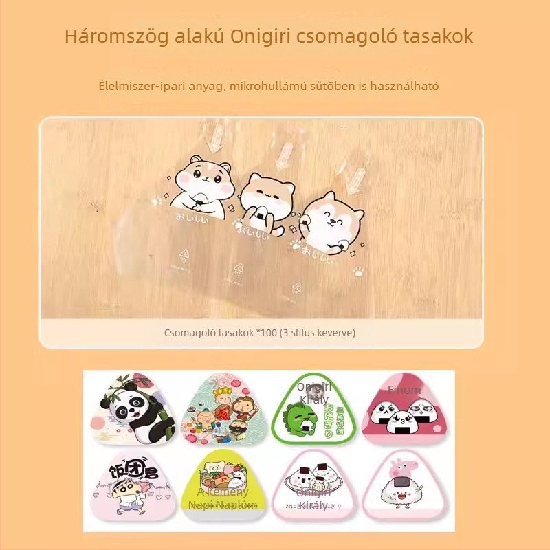 Nagy háromszög alakú onigiri forma – japán Bento stílusú rizsprés készlet