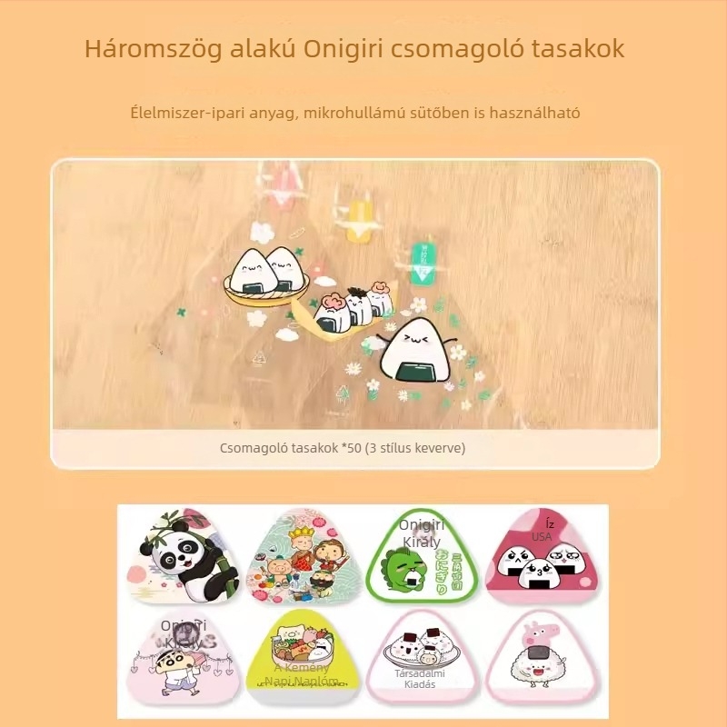 Nagy háromszög alakú onigiri forma – japán Bento stílusú rizsprés készlet